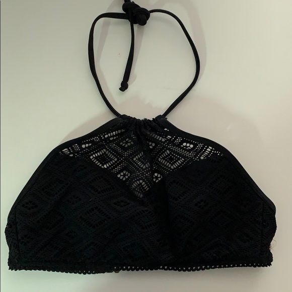 Crochet Bikini halter top bundle- Black and coral - Picture 2 of 6